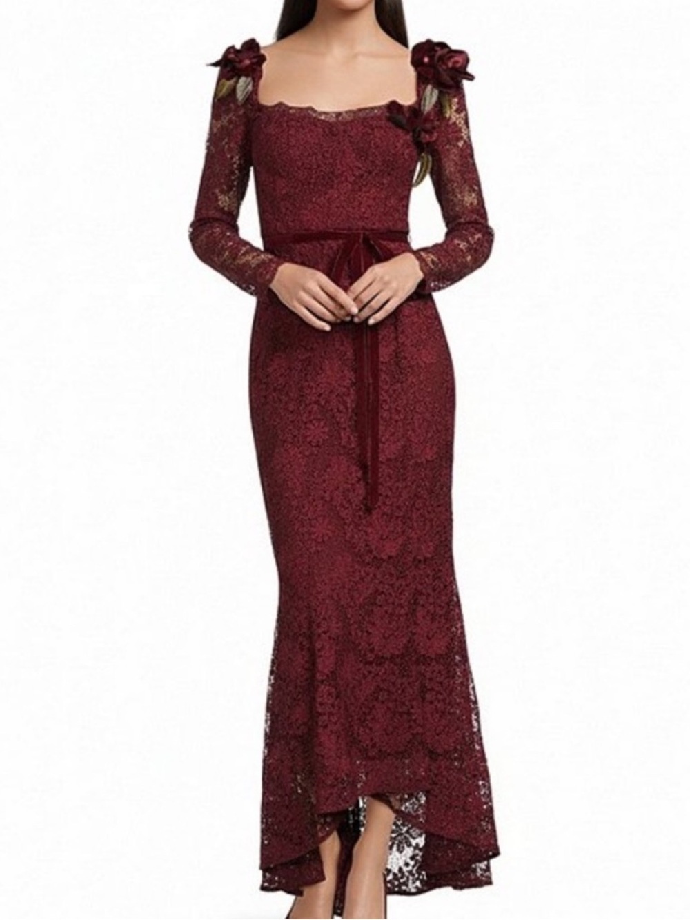 Muse by Marchesa Cypress Corded Lace Floral Appliqué Dress Size 8